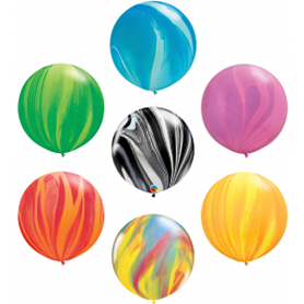 Qualatex Super Agate Latex Balloons - 11 and 30 Inch