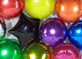 Foil Balloons - Solid Colored Starbursts, Circles, Stars, Hearts, and Diamonds