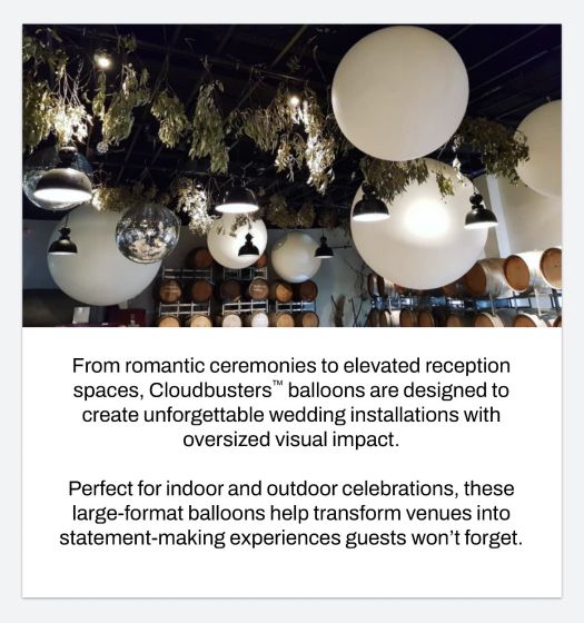 Giant Round 8 Foot White Cloudbuster Balloon