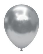 11 inch TUFTEX Effects Silvery Chrome Latex Balloons - 50 ct