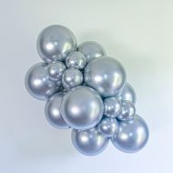 11 inch TUFTEX Effects Silvery Chrome Latex Balloons - 50 ct