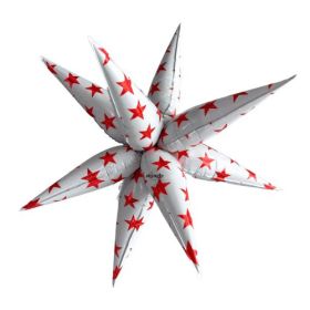 32 inch Mingle Red Sparkle Star Starburst Foil Balloon - Pkg