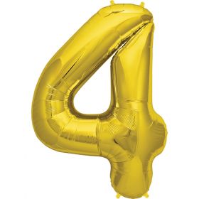 34 inch Kaleidoscope Gold Number 4 Foil Balloon
