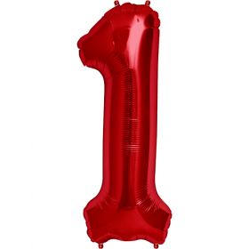34 inch Kaleidoscope Red Number 1 Foil Balloon