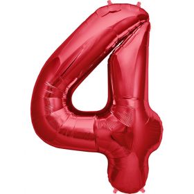 34 inch Kaleidoscope Red Number 4 Foil Balloon