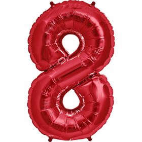 34 inch Kaleidoscope Red Number 8 Foil Balloon