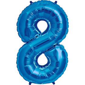 34 inch Kaleidoscope Blue Number 8 Foil Balloon