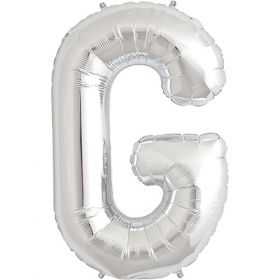 34 inch Kaleidoscope Silver Letter G Foil Mylar Balloon