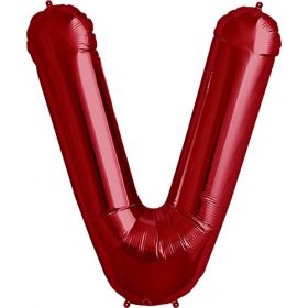 34 inch Red Letter V Foil Mylar Balloon