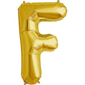 34 inch Kaleidoscope Gold Letter F Foil Mylar Balloon
