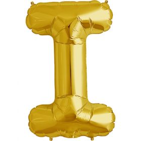 34 inch Kaleidoscope Gold Letter I Foil Mylar Balloon