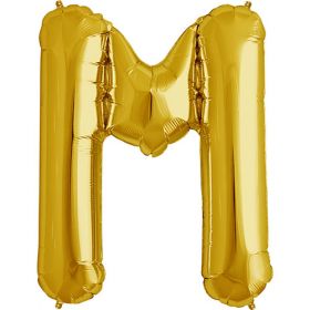 34 inch Kaleidoscope Gold Letter M Foil Mylar Balloon