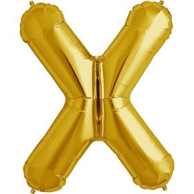 34 inch Kaleidoscope Gold Letter X Foil Mylar Balloon