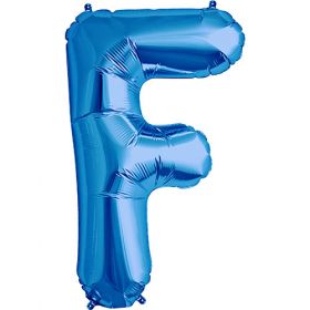 34 inch Kaleidoscope Blue Letter F Foil Balloon