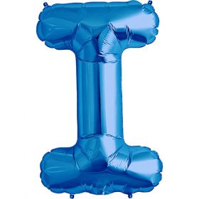 34 inch Kaleidoscope Blue Letter I Foil Balloon