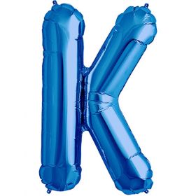 34 inch Kaleidoscope Blue Letter K Foil Balloon