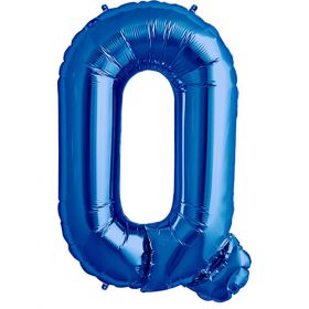 34 inch Kaleidoscope Blue Letter Q Foil Balloon