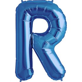 34 inch Kaleidoscope Blue Letter R Foil Balloon