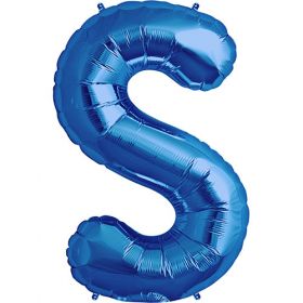 34 inch Kaleidoscope Blue Letter S Foil Balloon