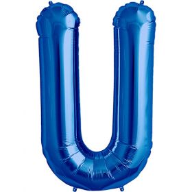 34 inch Kaleidoscope Blue Letter U Foil Balloon