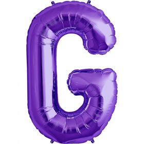 34 inch Purple Letter G Foil Mylar Balloon