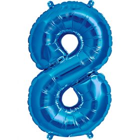 16 inch Northstar Blue Number 8 Foil Mylar Balloon