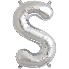 16 inch Northstar Silver Letter S Foil Mylar Balloon