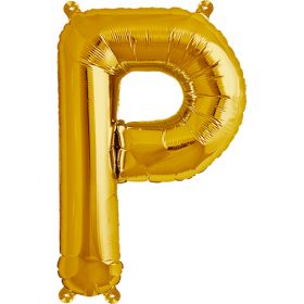 16 inch Northstar Gold Letter P Foil Mylar Balloon