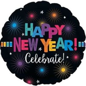 18 inch New Year Celebrate Foil Balloon - flat