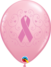 Qualatex 11 inch Breast Cancer Awareness Pink Ribbon Latex Balloons - 50 count