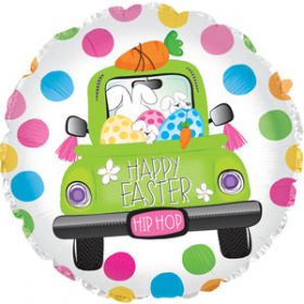 9 inch CTI Happy Easter Mobile Foil Balloon - flat