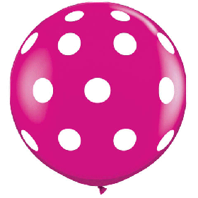 Qualatex Wild Berry Big Polka Dots Around 36 inch Latex Balloons - 2 count