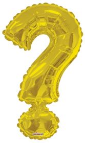 34 inch Kaleidoscope Gold Question Mark Symbol Foil Balloon
