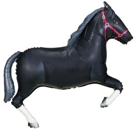 34 inch Betallic Black Horse Shape Foil Balloon | Balloons Direct