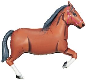34 inch Betallic Brown Horse Shape Foil Balloon | Balloons Direct