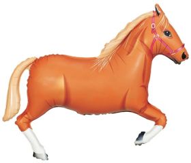 34 inch Betallic Tan Horse Shape Foil Balloon | Balloons Direct
