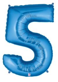 34 inch Betallic Blue Number 5 Foil Balloon | Balloons Direct