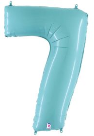 34 inch Betallic Pastel Blue Number 7 Foil Balloon - Pkg