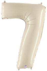 34 inch Betallic White Sand Number 7 Foil Balloon - Pkg