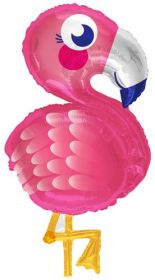28 inch Flamingo Shape Foil Mylar Balloon - Pkg