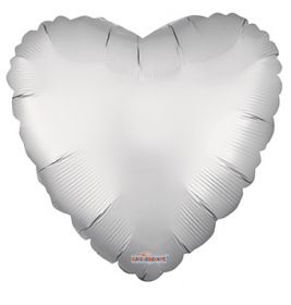 18 inch Matte Silver Heart Foil Balloons - flat