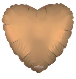 18 inch Matte Gold Heart Foil Balloons - flat