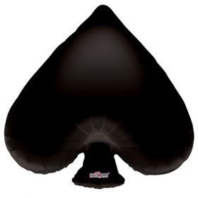 28 inch Black Poker Spade Shape Foil Mylar Balloon