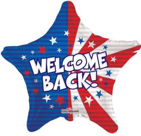 18 inch Welcome Back Flag Foil Mylar Patriotic Star Balloon