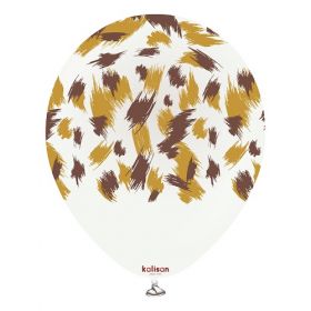 12 inch Kalisan Safari Savanna Printed Latex Balloons - White - 25ct