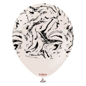 12 inch Kalisan Nebula Print White Sand with Black Ink Latex Balloons