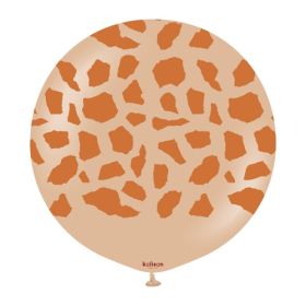 24 inch Kalisan Safari Giraffe Print Desert Sand Brown Latex Balloons - 1 ct