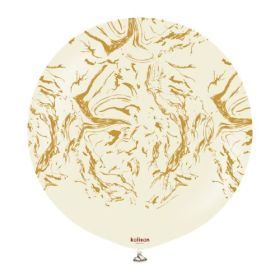 24 inch Kalisan Space Nebula White Sand with Gold Print Latex Balloons - 1 CT