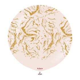 24 inch Kalisan Space Nebula Pink Blush with Gold Print Latex Balloons - 1 CT