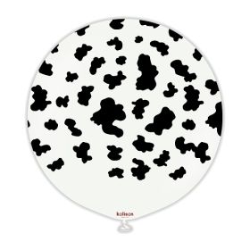 24 inch Kalisan Safari Cow Print White Latex Balloons - 1 ct